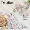 thumbnail image 3 of Easter Pillow Covers 12"x20", Spring Bunny Feet Eggs Floral Herb Wooden Plank Soft Brushed Microfiber Breathable Throw Pillow Covers, Decorative Pillowcase with Zipper for Couch Sofa Bedroom, 3 of 9