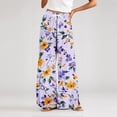 thumbnail image 7 of Dress Pants Women Petite High Waisted Wide Leg Summer Beach Vacation Pants Boho Lounge Casual Palazzo Trousers, 7 of 7