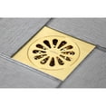 thumbnail image 2 of Kingston Brass BSF4161BB Watercourse Sunburst 4-Inch Brass Square Grid Shower Drain with Hair Strainer in Brushed Brass, 2 of 7
