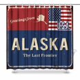 thumbnail image 1 of SUNENAT Greetings from Alaska Rusty Metal Sign with American Flag Waterproof Shower Curtain, Bathroom 72(Wide) x 72(Height) Inches, 1 of 3