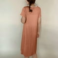 thumbnail image 3 of Yuanlong Womens Nightgown Short Sleeve Plain V-Neck Pajama Dress Spring Summer Indoor Evening Loose Loungewear For Ladies, 3 of 6