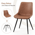 thumbnail image 6 of Alden Design 2PCS Faux Leather Dining Chairs with Metal Legs for Dining Room, Brown, 6 of 9