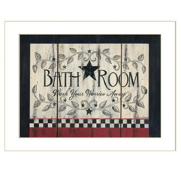Bathroom by Linda Spivey Printed Framed Wall Art Wood Multi-Color