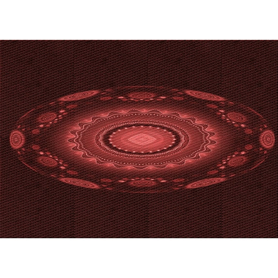 Ahgly Company Machine Washable Indoor Rectangle Transitional Saffron Red Area Rugs, 7' x 10'