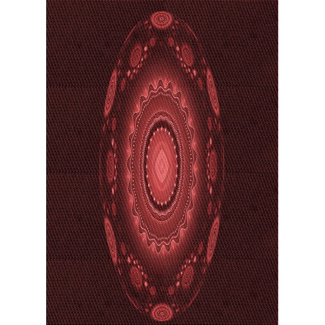 Ahgly Company Tapis d'Intérieur Lavables en Machine Rectangle Transitionnel Rouge Safran, 5' x 8'