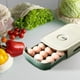 thumbnail image 4 of 1 Uds caja de huevos cajón caja de huevos refrigerador almacenamiento para 21 huevos cesta de plástico para huevos de cocina caja dispensadora de huevos apilable verde, 4 of 5