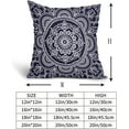 thumbnail image 5 of Navy Blue Boho Pillow Covers Farmhouse Navy Flower Decorative Outdoor Pillow Covers 18x18 Inch Pack of 2 Bohemian Throw Pillow Covers Linen Cushion Cover for Bedroom Sofa Couch Decor, 5 of 6