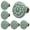 Green, variant on Sky Blue Ceramic Knobs and Pulls - Retro Drawer and Cabinet Knobs, 34mm / 1.3Inch Diameter (10Pcs)
