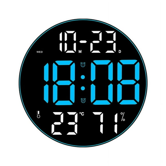 Ambient Light 12 Inch Big Screen Multifunction Clock Simple Living Room Wall Clock Led Wall Clock,