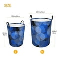 thumbnail image 6 of YFYANG Waterproof Laundry Hamper, Blue Line Circle Laundry Basket Oxford Fabric with Handle Foldable, S, 6 of 8