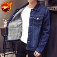 thumbnail image 3 of Abrigo vaquero para hombre, ligero, cálido, chaqueta vaquera para hombre, acolchado, hombros anchos con lana de oveja, precio económico, elegante, elástico, Y2k, bajo precio, 3 of 5