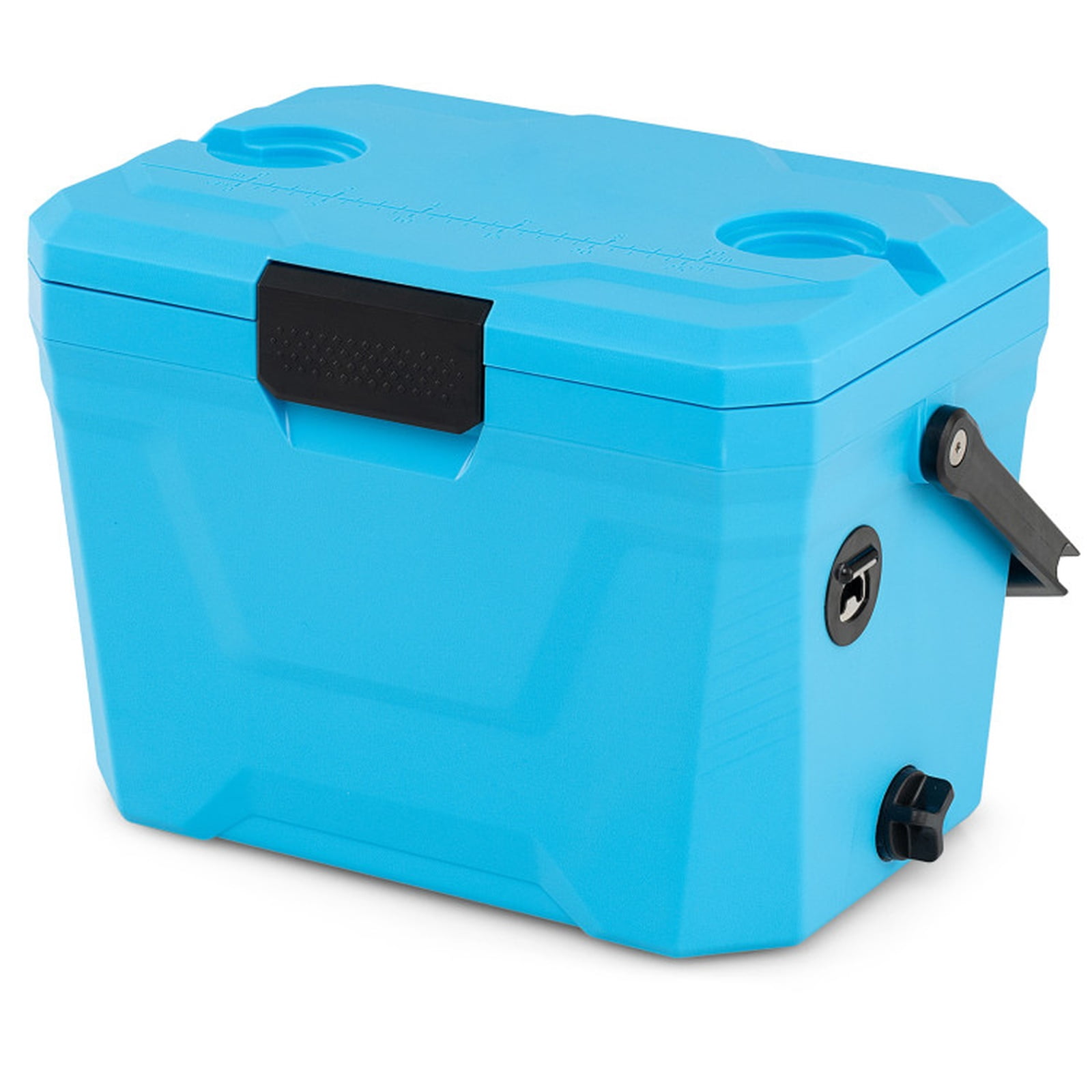 Biotree 21 Qt Insulated Portable Cooler Hard Shell Ice Chest with 2 Cup Holders, Blue