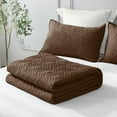 thumbnail image 3 of Whale Flotilla Quilt Set King Size, Soft Microfiber Lightweight Bedspread for All Ages, Brown, 3 of 7