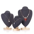 thumbnail image 3 of Model Bust Show Exhibitor Velvet Jewelry Display Necklace Pendants Mannequin Jewelry Stand Organizer 3 Colors black M, 3 of 6