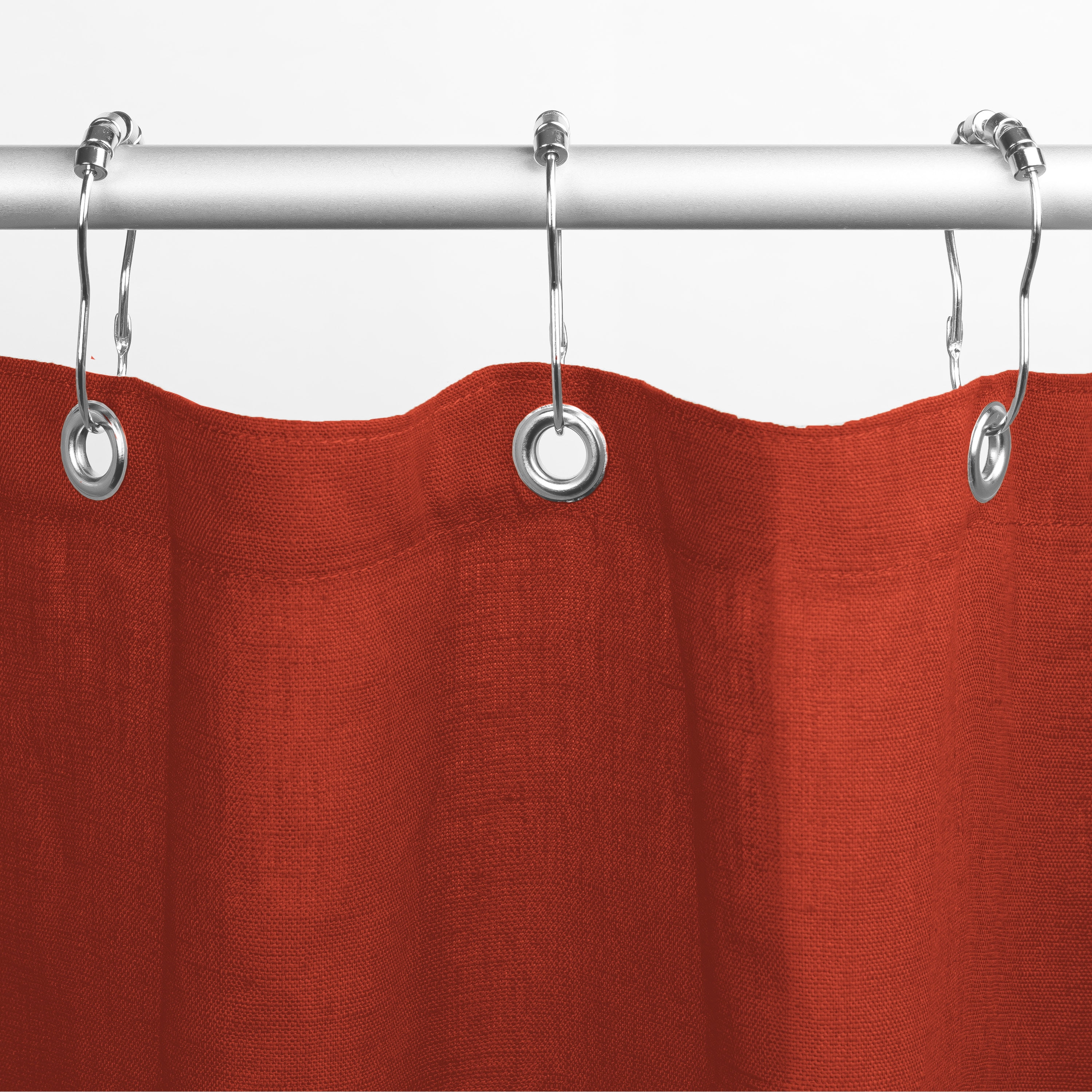 Bean Products Premium Linen Stall Shower Curtain (Rust), [54" x 74