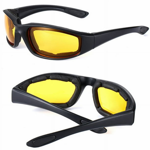 2 pares de gafas Choppers con montura acolchada, bloque de lentes ahumados de color amarillo claro, punto de actividad al aire libre