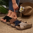 thumbnail image 4 of Arch Support Sandals Women's Wedge Platform Sandals for Women Orthopedic Dressy Arch Support Comfortable Slip on Non-Slip Wide Width Slides Platform Sandal Summer Beach Walking Vacation Sandals, 4 of 5