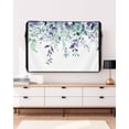 thumbnail image 3 of Outdoor TV Cover 60 to 65 Inch Weatherproof, Botanical Floral Waterproof TV Screen Protector for Outside Decor with Zipper and Pocket 58"L x 37"H , Watercolor Eucalyptus Leaf Purple Green, 3 of 7