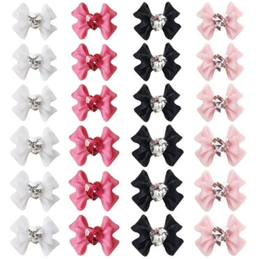 Weijiyouyu 40pcs Nail Art Charms Rhinestone Bow Nail Charms Nail Art Jewelry Manicure Decoration