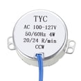 thumbnail image 2 of Uxcell 0.78 inch 100 VAC 2024RPM 5060 Hz 4W CCW  Synchronous Motor Steel Silver Tone 1pack, 2 of 5