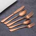 thumbnail image 5 of Copper Silverware Flatware Set, Moxinox 20-Piece Stainless Steel Cutlery Set for 4, Mirror Finish, Ideal for Home Hotel Wedding Festival Party, Dishwasher Safe, 5 of 6