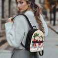 thumbnail image 3 of Eheartsgir Christmas Mini Backpack with Snowman Pattern, Zipper Closure Polyester Daypack for Hiking and Work, Adjustable Strap Travel Backpack for Women, 3 of 8
