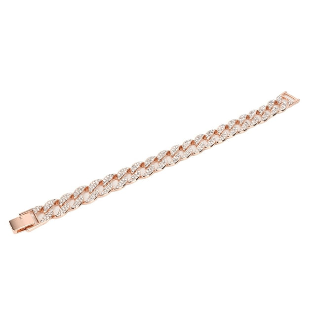 Tobillera con diamantes de imitación, pulsera cubana, boutique cubana, pulsera cubana de pareja de hip hop, pulsera cubana resistente y duradera
