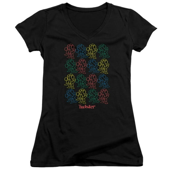 Twister Retro Fashion Icon Junior Women's V-Neck T-Shirt Black