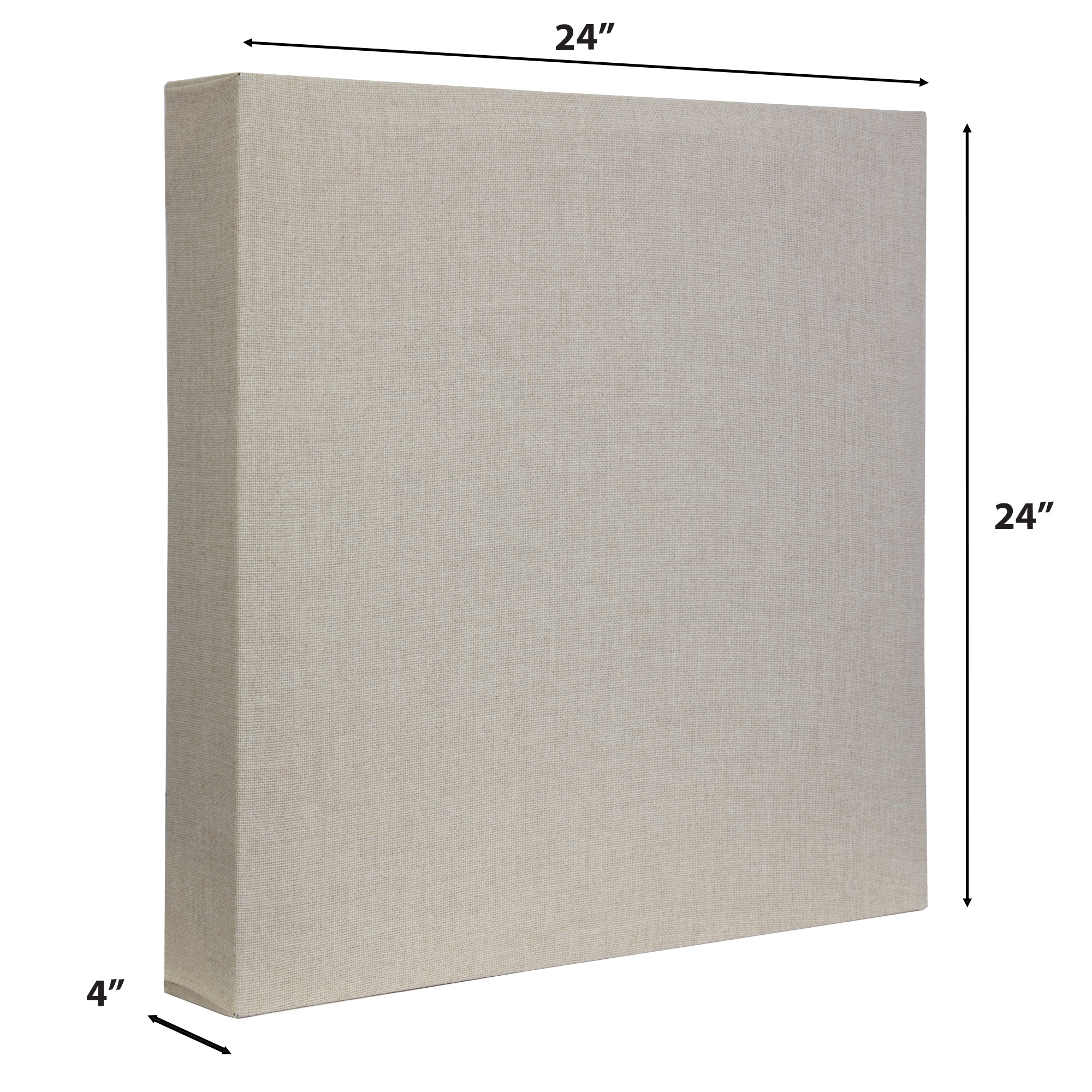 ATS Acoustics Tackable Acoustic Panel 24" x 24" x 4" Sound Absorbing Professional Studio Quality Tack Board Wall Panel (Cream)