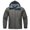 Gray, variant on Hooded Multi Pocket Fleece Outdoor Jacket Men Hooded Zip Up Windproof Water Resistant Hiking Jacket Green XXXL