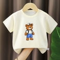 thumbnail image 2 of Xudanell Toddler T-Shirts Boys Short Sleeve Tees Cotton Casual Graphic Crewneck Summer Top for Kids 2-6Y (Beige, 12-24 Months), 2 of 8