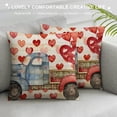 thumbnail image 3 of PHYHOO Buffalo Plaid Valentines Day Pillow Covers Valentines Day Decor for Home Red Love Heart Truck Valentine Pillows Decorative Throw Pillows Valentines Day Decorations Beige, 3 of 5