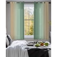 thumbnail image 3 of Sage Green Yellow Ombre Sheer Curtains 54 Inch Length 2 Panels Set for Living Room/Bedroom, Farmhouse Modern Gradient Art Kitchen Curtains Grommet Semi-Sheer Curtains Window Treatments 42"x54"x2, 3 of 7