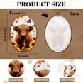 thumbnail image 3 of Canvas Wall Art Fall Sunflower Cow Maple Leaves Autumn Harvest Highland Cow Autumn Oval Framed Canvas Prints Vintage Wall Hanging Decor for Office Kitchen Bathroom Gifts For Women 8.6"x11.4", 3 of 7