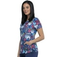 thumbnail image 4 of Cherokee Prints Scrubs Top For Women V-Neck Print CK646, XL, No Hurries No Worries, 4 of 7