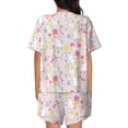 thumbnail image 3 of Naloa Cartoon Rabbit And Butterfly Women's Short-Sleeved Pajama Set, Loungewear, Summer pajamas, Breathable Cozy - Medium, 3 of 9