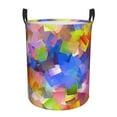thumbnail image 1 of DouZhe Waterproof Collapsible Large Laundry Baskets, Geometries Squares Cubes Prints Circular Hamper with Handles, 1 of 7