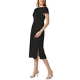 thumbnail image 4 of INSPIRE CHIC Satin Dress for Women's Cowl Neck Cap Sleeve Backless Twist Split Midi Cocktail Dress, 4 of 5