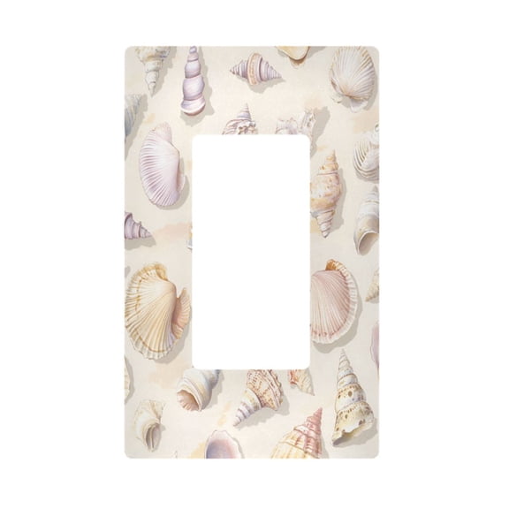 Yayeee Rocker Switch Wall Plate 1-Gang 4.6"x2.9" Home Decorative Outlet Cover, Colorful Watercolor Seashells