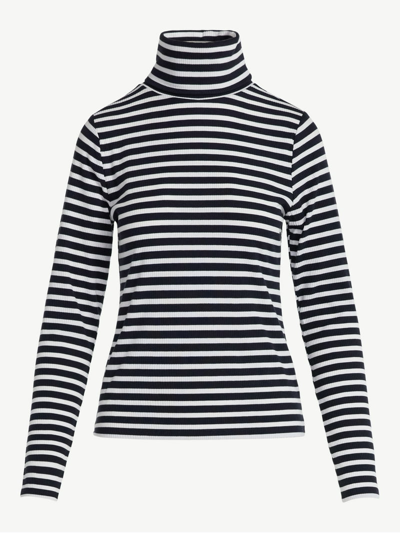 Free Assembly Women's Ribbed Turtleneck Tee, Sizes XS-XXL