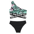 thumbnail image 4 of vastwit Kids Girls 2Piece Bikini Swimsuit One Shoulder Swim Top with Bottoms Rash Guard Swimwear Set Green Lily 16, 4 of 7