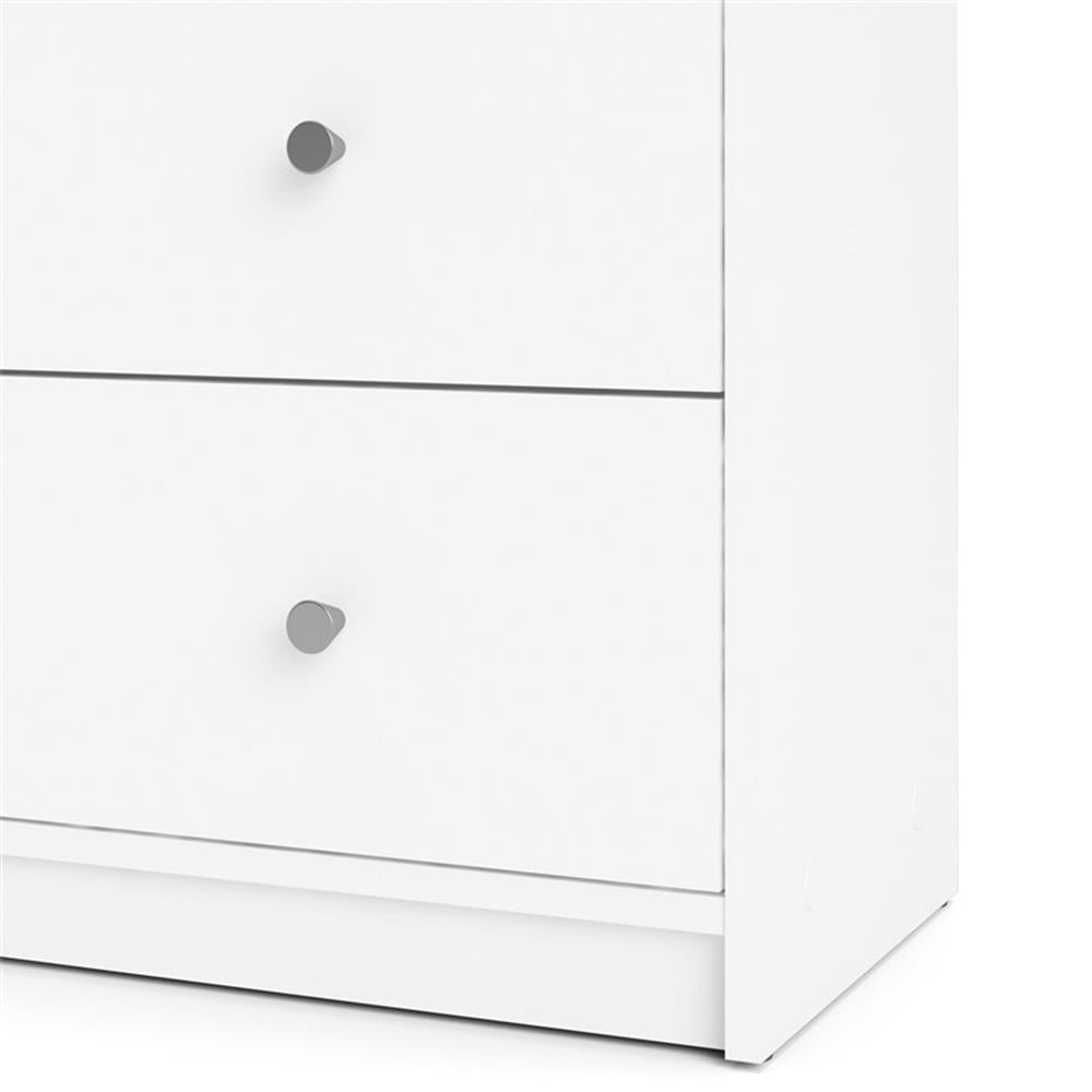 Pemberly Row 3 Piece Modern Wood Dresser and Nightstand Bedroom Set in White
