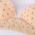 thumbnail image 5 of Open Front Breastfeeding Bra Cotton Sexy Seamless Line Triangle Leaf Print Daily Nursing Bra, 5 of 6