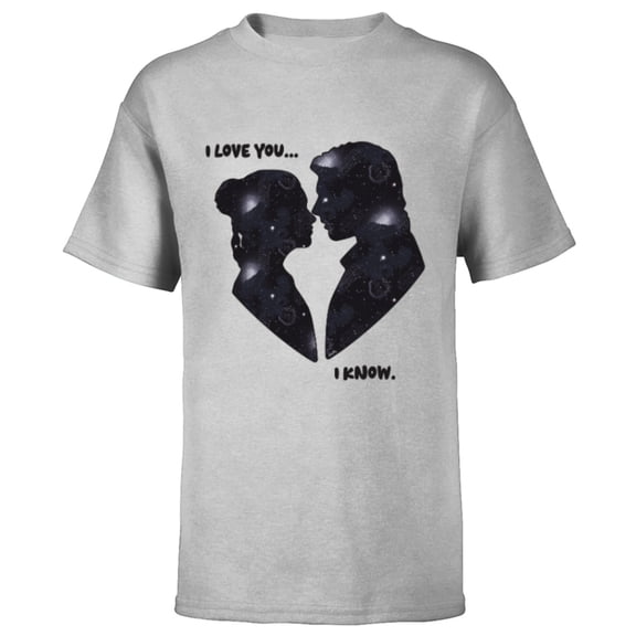 Star Wars Princess Leia Han Solo Wedding Valentine’s Love - Short Sleeve T-Shirt for Kids - Customized-Athletic Heather