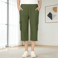 thumbnail image 2 of ZHOGXU Classic Summer Solid Color Straight Leg Kids Capri Cargo Pants For Girls With Pocket All Season Suitable, 2 of 7