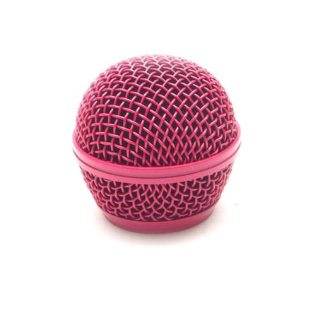 Seismic Audio Replacement Pink Steel Mesh Microphone Grill Head - Fits Shure SM58 and Similar Pink -
