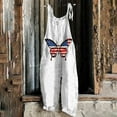 thumbnail image 2 of YABCSAZ 4th of July Outfits for Women Jumsuits Fashionable Casual Independence Day American Flag Print Romper Wide Leg Spaghetti Strap Sleeveless Looes Soft Comfortable Rompers with Pockets, 2 of 4