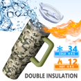 thumbnail image 6 of Camouflage 40oz Tumbler– Stainless Steel Insulated Tumbler with Handle and Straw, Large Capacity Travel Cup for Hot & Cold Drinks, 6 of 6