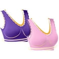 thumbnail image 5 of Hrsba Sports Bras for Women, 2 Pack Solid Color Lace Wireless Tank Casual Bra, 5 of 5