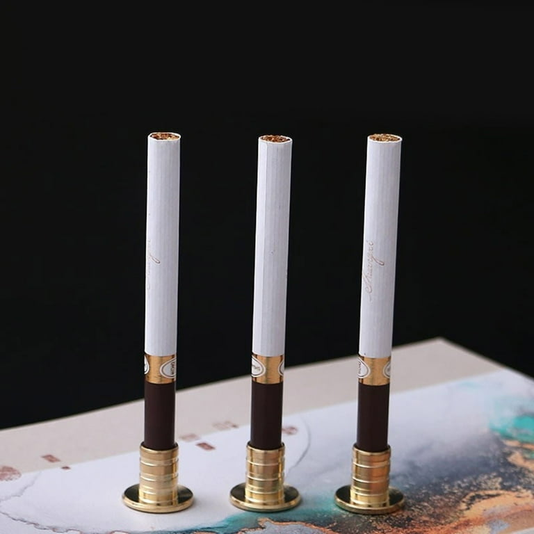 cigarette catcher 3Pcs Metal Cigarettes Holder Incenses Burners with Vintage Flower Ashes  Catcher